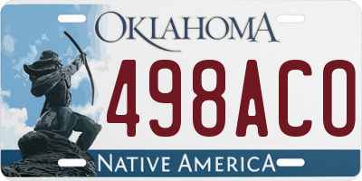 OK license plate 498ACO