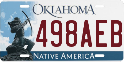 OK license plate 498AEB
