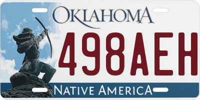 OK license plate 498AEH