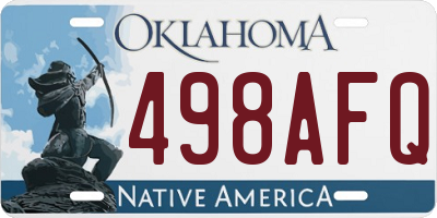 OK license plate 498AFQ