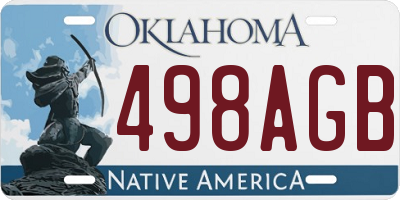 OK license plate 498AGB