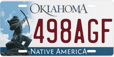 OK license plate 498AGF