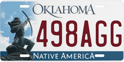 OK license plate 498AGG