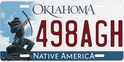 OK license plate 498AGH