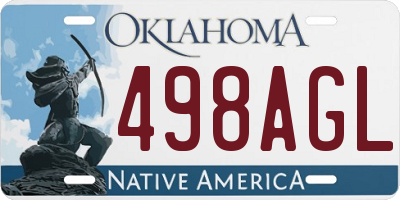OK license plate 498AGL