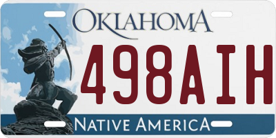 OK license plate 498AIH