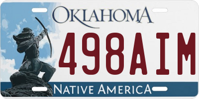 OK license plate 498AIM