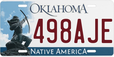OK license plate 498AJE
