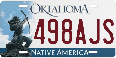 OK license plate 498AJS