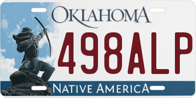 OK license plate 498ALP