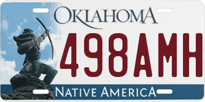 OK license plate 498AMH