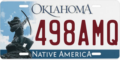 OK license plate 498AMQ