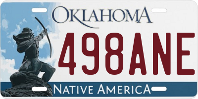 OK license plate 498ANE