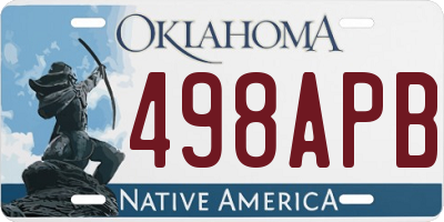 OK license plate 498APB