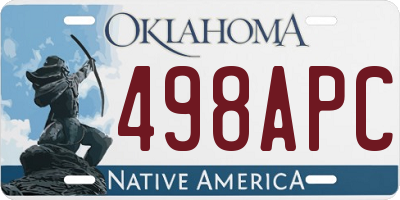 OK license plate 498APC