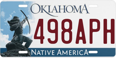 OK license plate 498APH