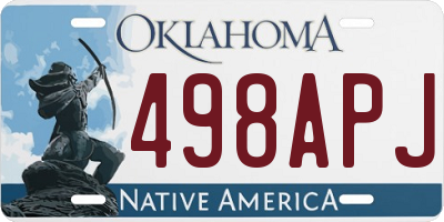 OK license plate 498APJ