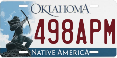 OK license plate 498APM