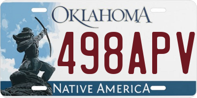 OK license plate 498APV