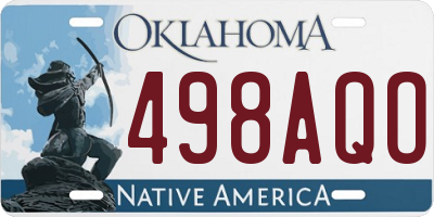 OK license plate 498AQO