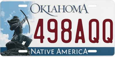 OK license plate 498AQQ