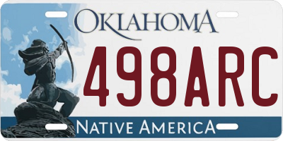 OK license plate 498ARC
