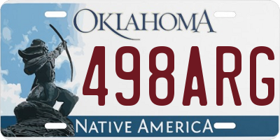 OK license plate 498ARG