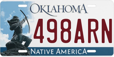 OK license plate 498ARN