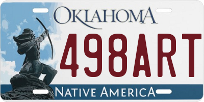 OK license plate 498ART