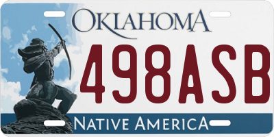 OK license plate 498ASB