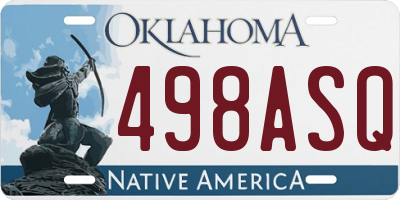 OK license plate 498ASQ