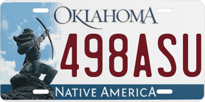 OK license plate 498ASU