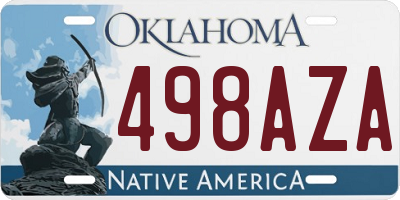 OK license plate 498AZA