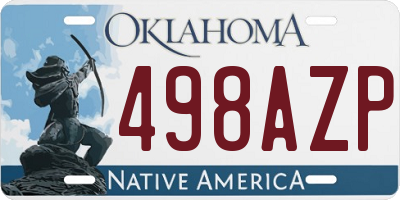 OK license plate 498AZP