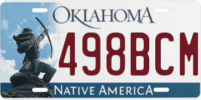 OK license plate 498BCM