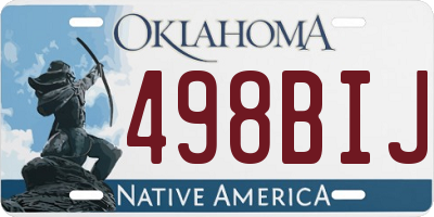 OK license plate 498BIJ