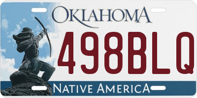 OK license plate 498BLQ