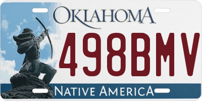 OK license plate 498BMV