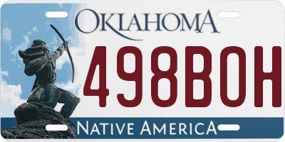 OK license plate 498BOH