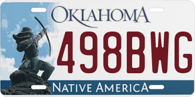 OK license plate 498BWG