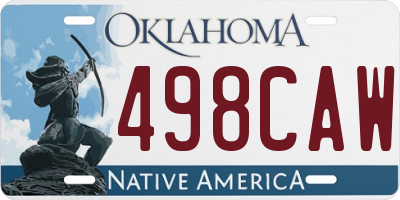 OK license plate 498CAW