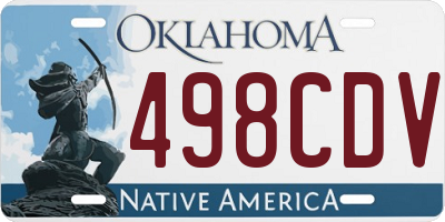 OK license plate 498CDV