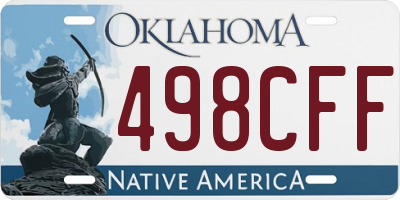 OK license plate 498CFF