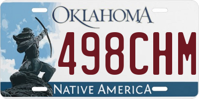 OK license plate 498CHM