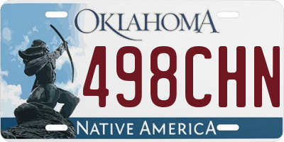 OK license plate 498CHN