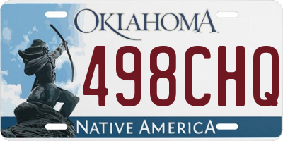 OK license plate 498CHQ