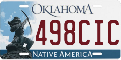 OK license plate 498CIC