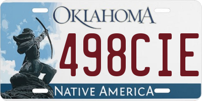 OK license plate 498CIE
