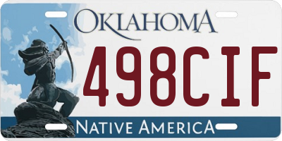 OK license plate 498CIF
