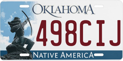 OK license plate 498CIJ